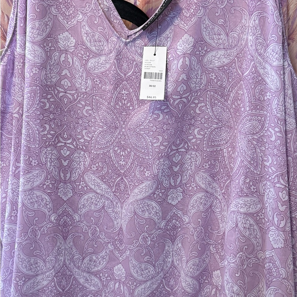 Lane Bryant Purple Paisley Tank Top